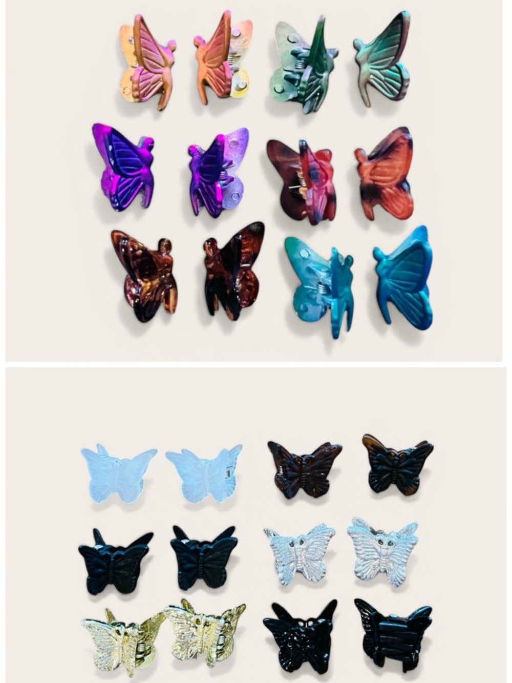 BUNDLE ONLY Vintage 1990s Hair Accessories BUTTERFLY CLIPS Insect Cottagecore